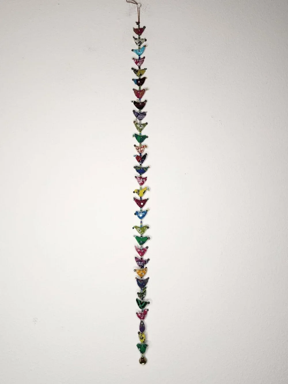 Handmade 30-Bird Bell Tota Traditional Indian Hanging Decoration Colorful Birds